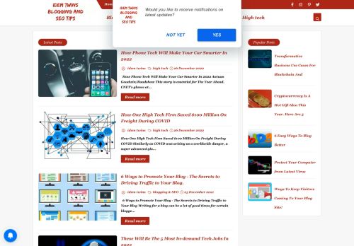 لقطة شاشة لموقع idem twins: blogging and seo tips
بتاريخ 29/12/2021
بواسطة دليل مواقع عرب ويب توب