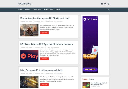 لقطة شاشة لموقع gaming1gg
بتاريخ 26/01/2021
بواسطة دليل مواقع عرب ويب توب