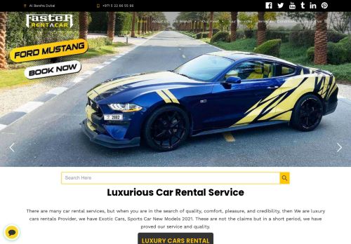 لقطة شاشة لموقع Faster Rent a Car Dubai | Cheap, Luxury, Exotic, & Sports Cars | Luxury Car Rental Service
بتاريخ 10/02/2021
بواسطة دليل مواقع عرب ويب توب
